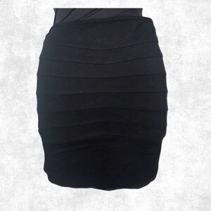 Studio Point Black Bandage Mini Skirt – Size 12 | Curve-Hugging Alt Glam